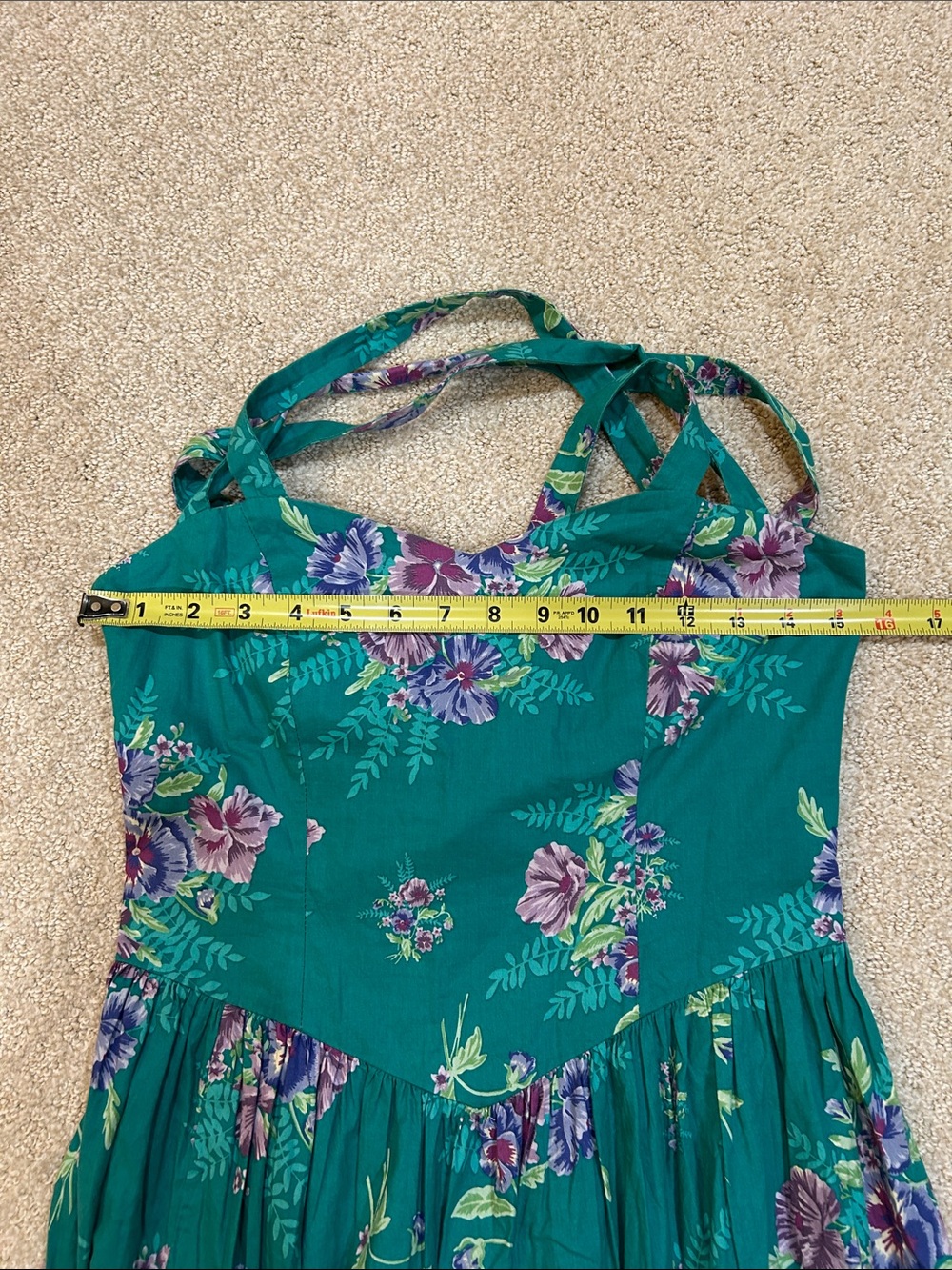 Vintage 90s Laura Ashley Floral Cotton Sundress Made in Great Britain Size 10 - Picture 9 of 12